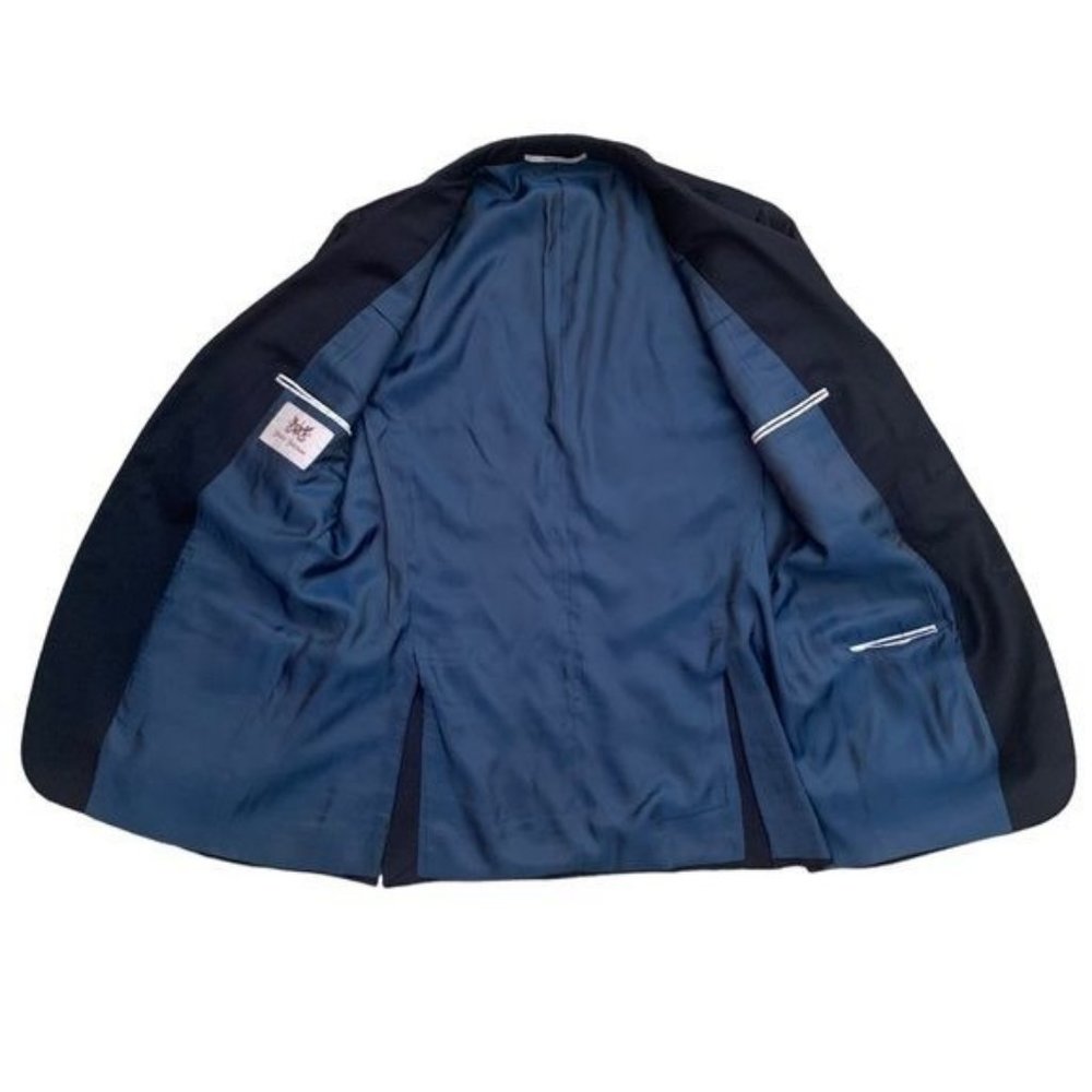 Hickey Freeman Milburn II Navy Blue Blazer 100% Worsted Wool Size‎ 42L - Picture 7 of 11